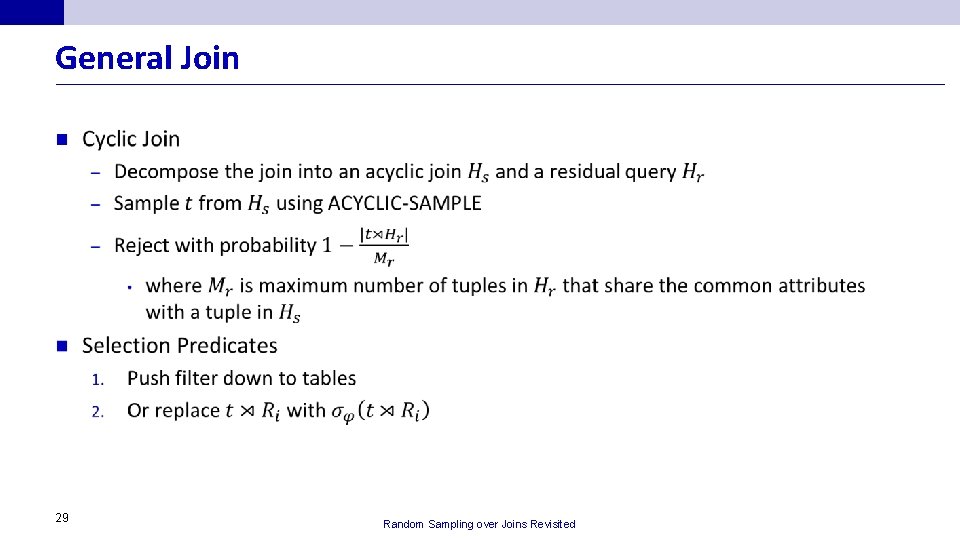 General Join n 29 Random Sampling over Joins Revisited 