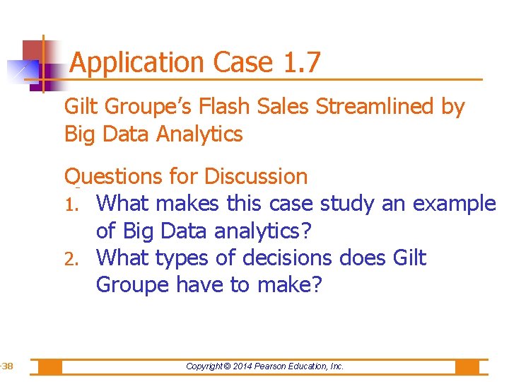 -38 Application Case 1. 7 Gilt Groupe’s Flash Sales Streamlined by Big Data Analytics