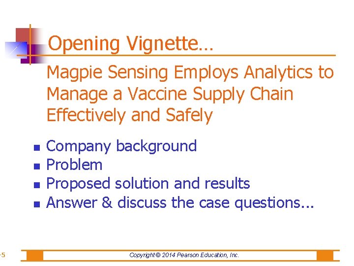 -5 Opening Vignette… Magpie Sensing Employs Analytics to Manage a Vaccine Supply Chain Effectively