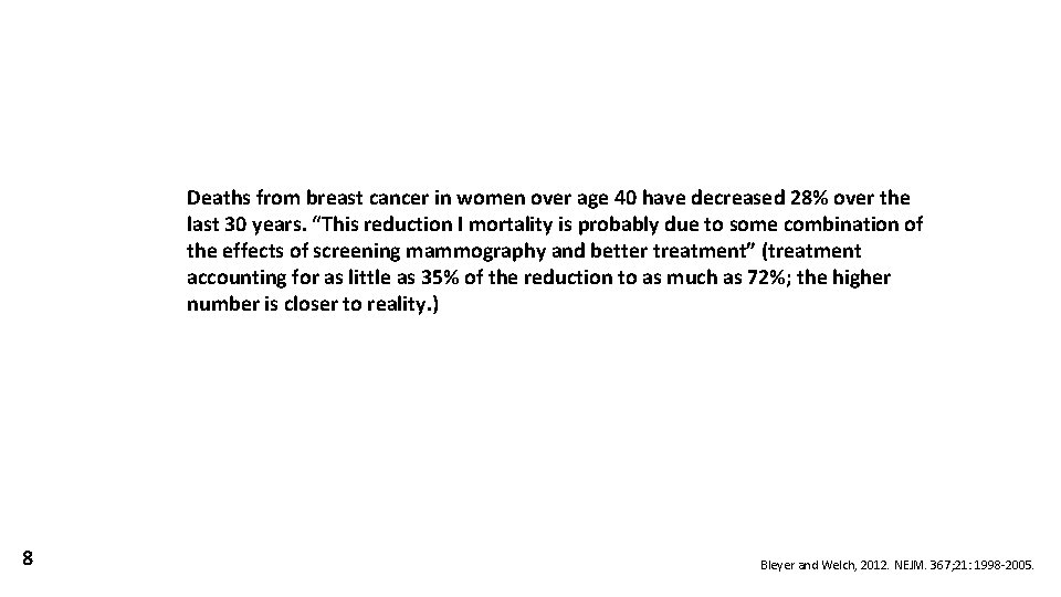 Deaths from breast cancer in women over age 40 have decreased 28% over the