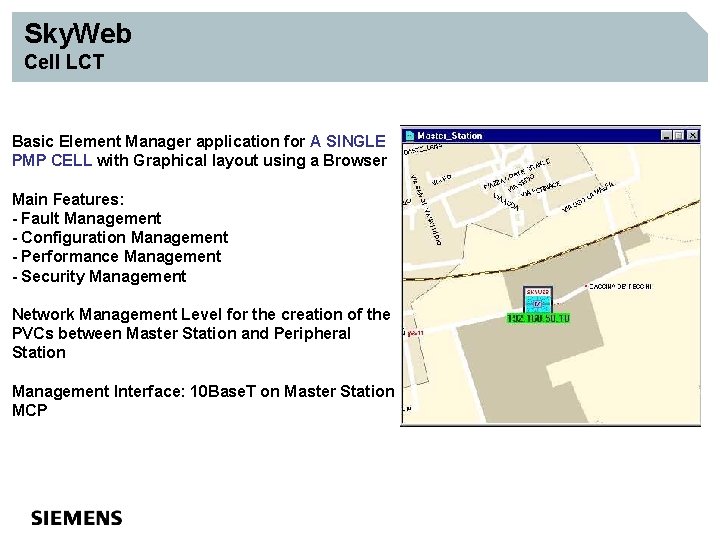 Sky. Web Cell LCT Basic Element Manager application for A SINGLE PMP CELL with