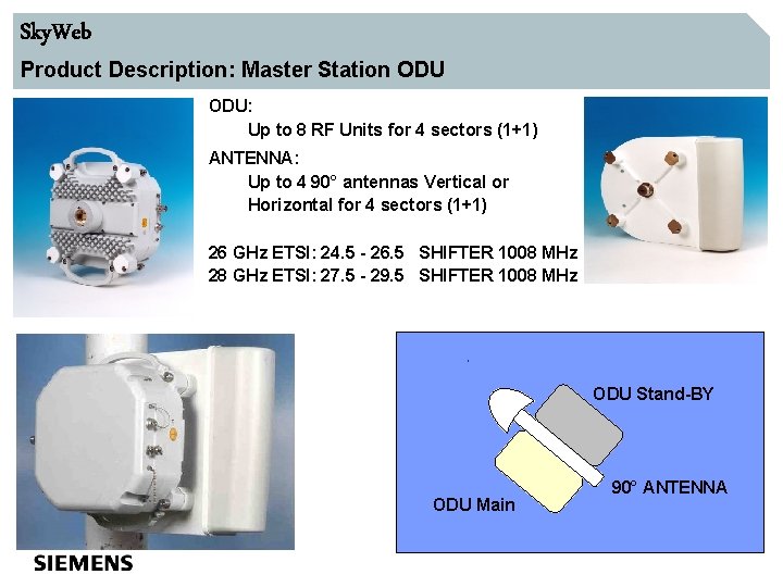 Sky. Web Product Description: Master Station ODU: Up to 8 RF Units for 4