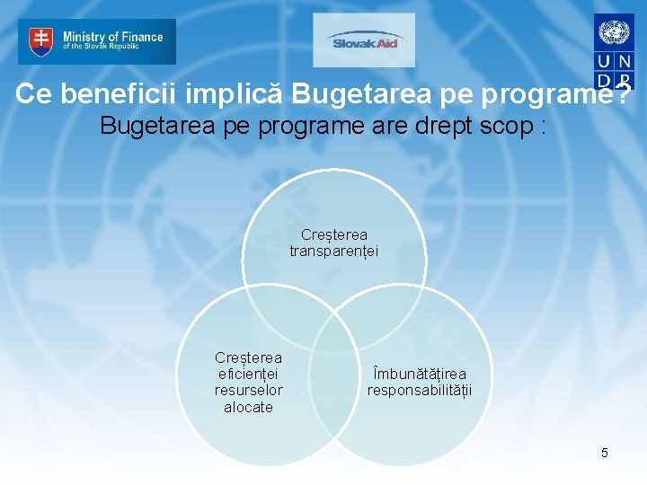 Ce beneficii implică Bugetarea pe programe? Bugetarea pe programe are drept scop : Creșterea