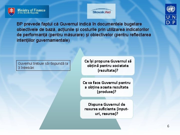 BP prevede faptul că Guvernul indică în documentele bugetare obiectivele de bază, acţiunile şi