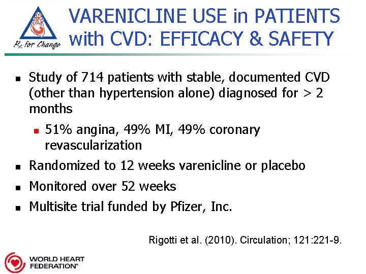 VARENICLINE USE in PATIENTS with CVD: EFFICACY & SAFETY n Study of 714 patients