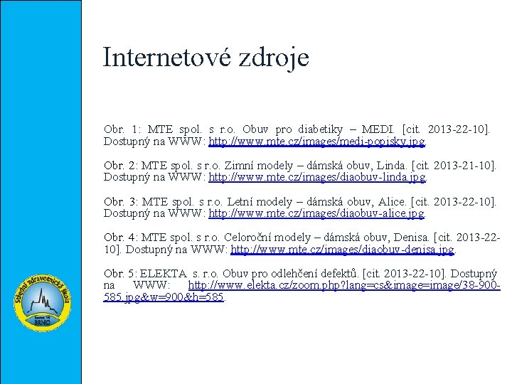Internetové zdroje Obr. 1: MTE spol. s r. o. Obuv pro diabetiky – MEDI.