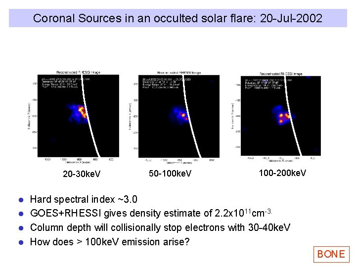 Coronal Sources in an occulted solar flare: 20 -Jul-2002 20 -30 ke. V 50