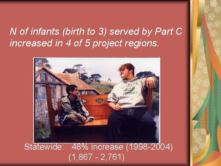 N of infants (birth to 3) served by Part C increased in 4 of