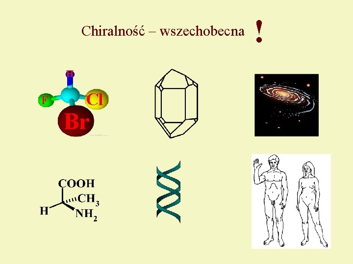 Chiralność – wszechobecna H F Cl Br ! 