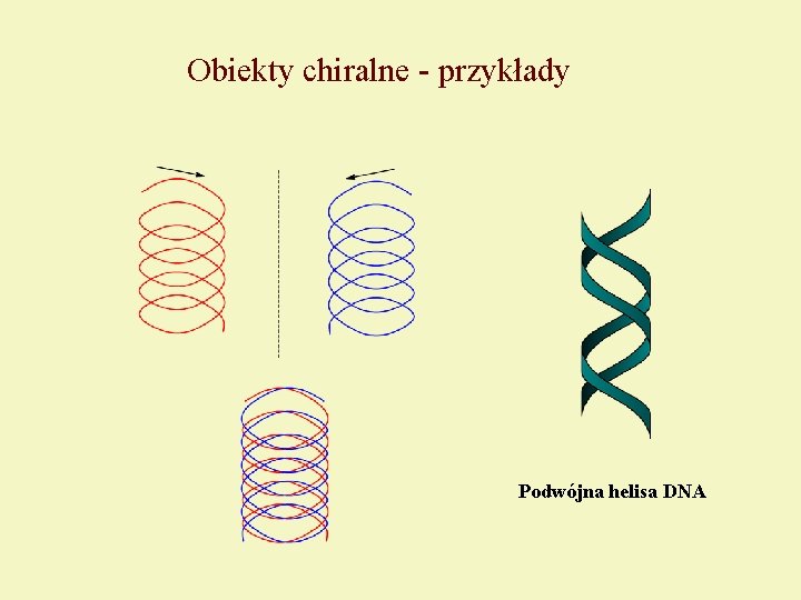 Obiekty chiralne - przykłady Podwójna helisa DNA 