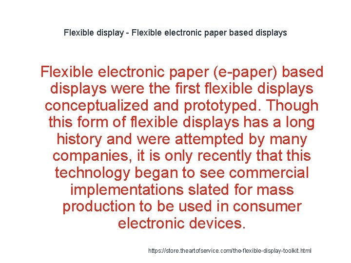 Flexible display - Flexible electronic paper based displays 1 Flexible electronic paper (e-paper) based