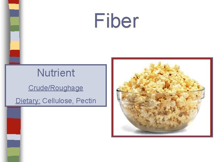 Fiber Nutrient Crude/Roughage Dietary: Cellulose, Pectin 