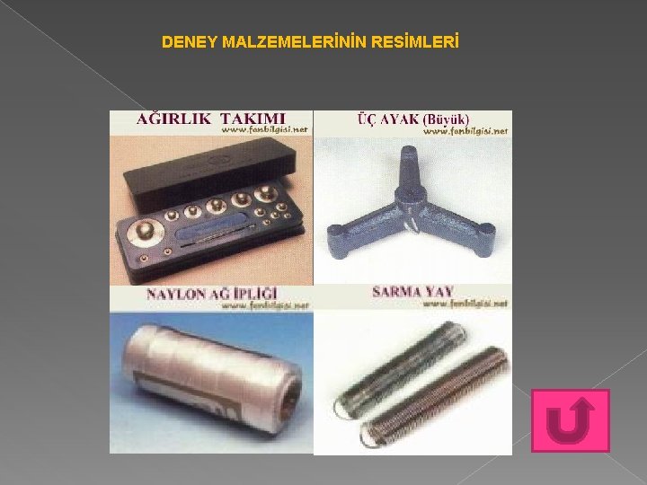 DENEY MALZEMELERİNİN RESİMLERİ 