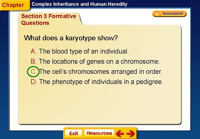 Chapter Complex Inheritance and Human Heredity Section 3 Formative Questions What does a karyotype Chapter Complex Inheritance and Human Heredity Section 3 Formative Questions What does a karyotype