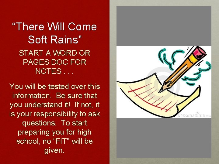 “There Will Come Soft Rains” START A WORD OR PAGES DOC FOR NOTES. .