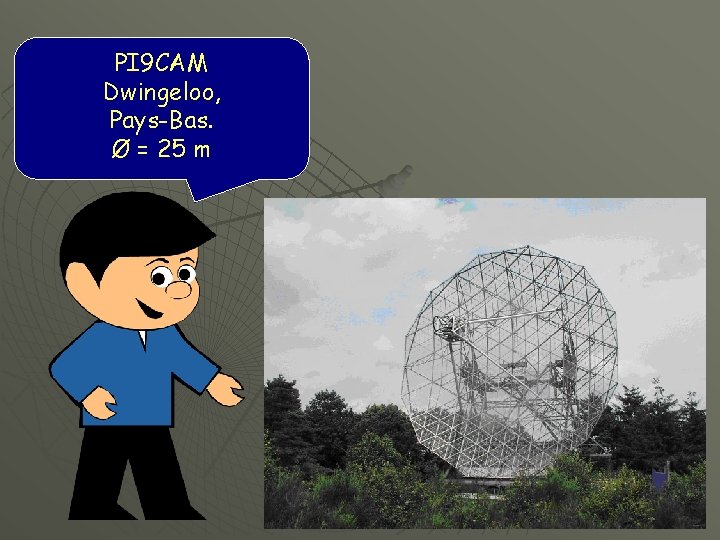 PI 9 CAM Dwingeloo, Pays-Bas. Ø = 25 m 