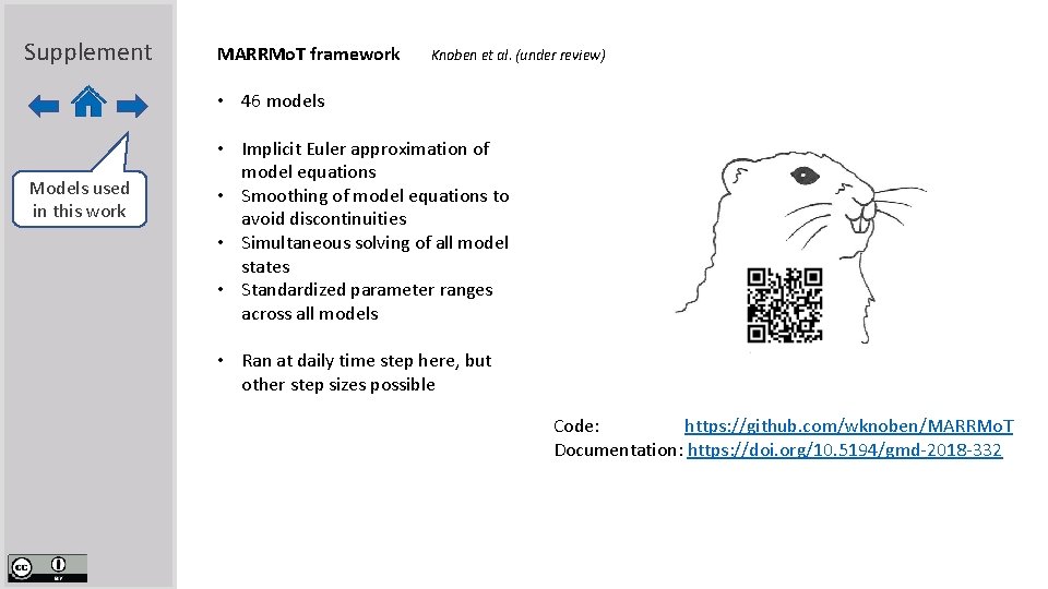 Supplement MARRMo. T framework Knoben et al. (under review) • 46 models Models used