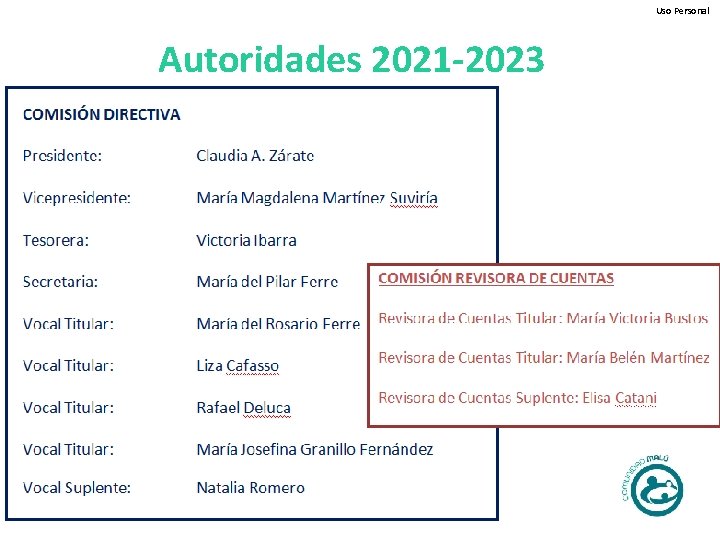 Uso Personal Autoridades 2021 -2023 
