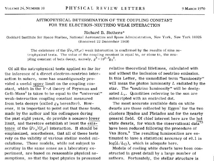 Existence of Direct Neutrino-Electron Coupling Georg Raffelt, MPI Physics, Munich Neutrinos in Astrophysics and