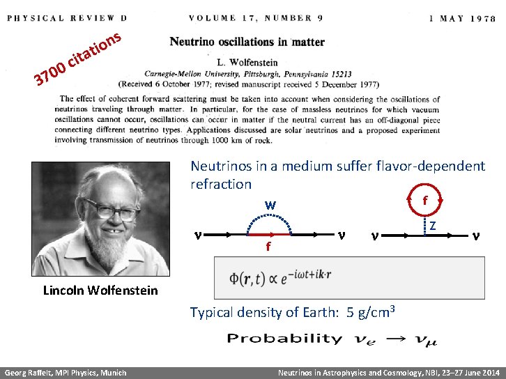 Neutrino Oscillations in Matter 370 ita c 0 n o i t s Neutrinos