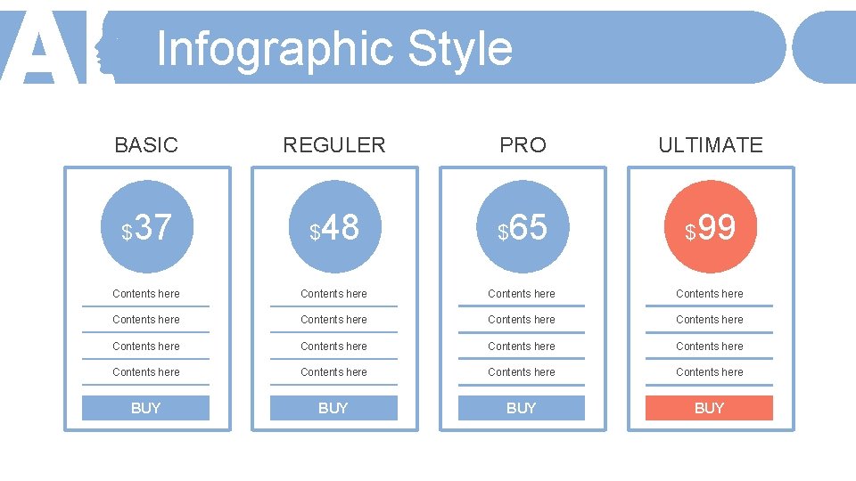 Infographic Style BASIC $ 37 REGULER $ 48 PRO $ 65 ULTIMATE $ 99