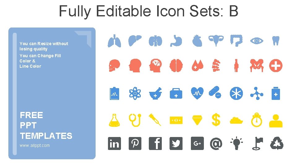 Fully Editable Icon Sets: B You can Resize without losing quality You can Change