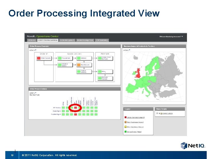 Order Processing Integrated View 19 © 2011 Net. IQ Corporation. All rights reserved. 