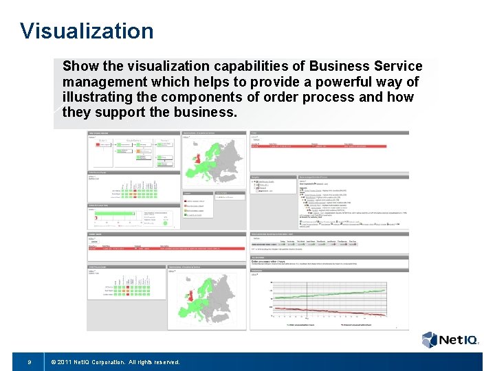 Visualization Show the visualization capabilities of Business Service management which helps to provide a