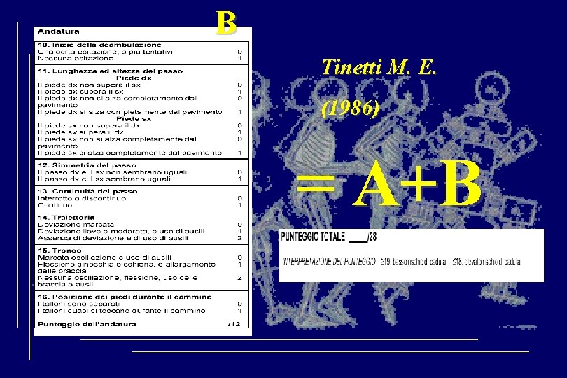 B Tinetti M. E. (1986) = A+B 