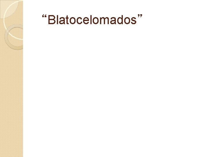 “Blatocelomados” 