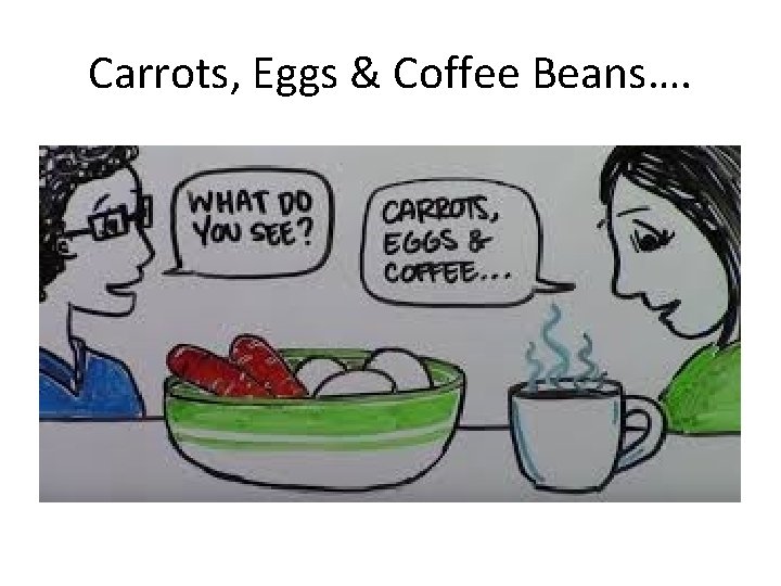 Carrots, Eggs & Coffee Beans…. 