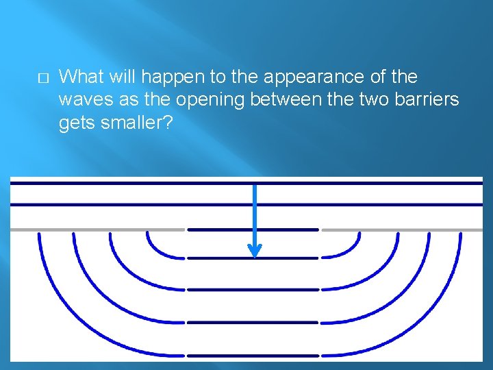 � What will happen to the appearance of the waves as the opening between