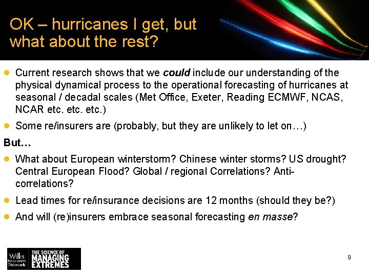 OK – hurricanes I get, but what about the rest? · Current research shows