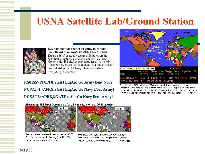 USNA Satellite Lab/Ground Station RS 0 ISS>PP 0, SGATE, q. Ao: Go Army beat