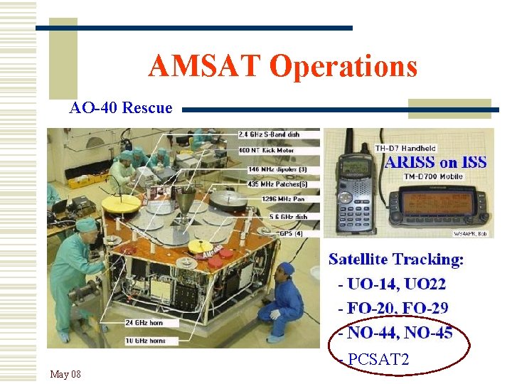 AMSAT Operations AO-40 Rescue - PCSAT 2 May 08 
