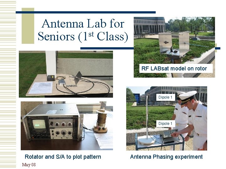 Antenna Lab for Seniors (1 st Class) RF LABsat model on rotor Dipole 1