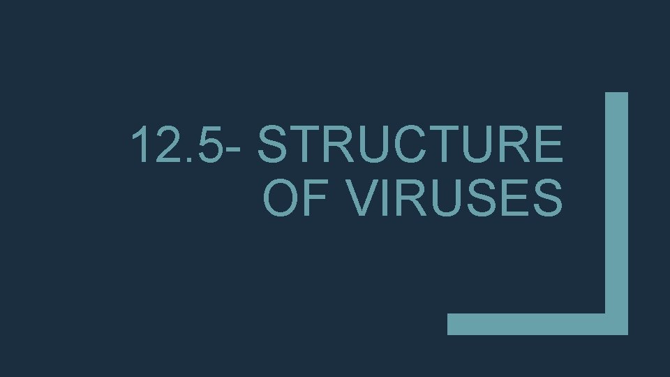 12. 5 - STRUCTURE OF VIRUSES 