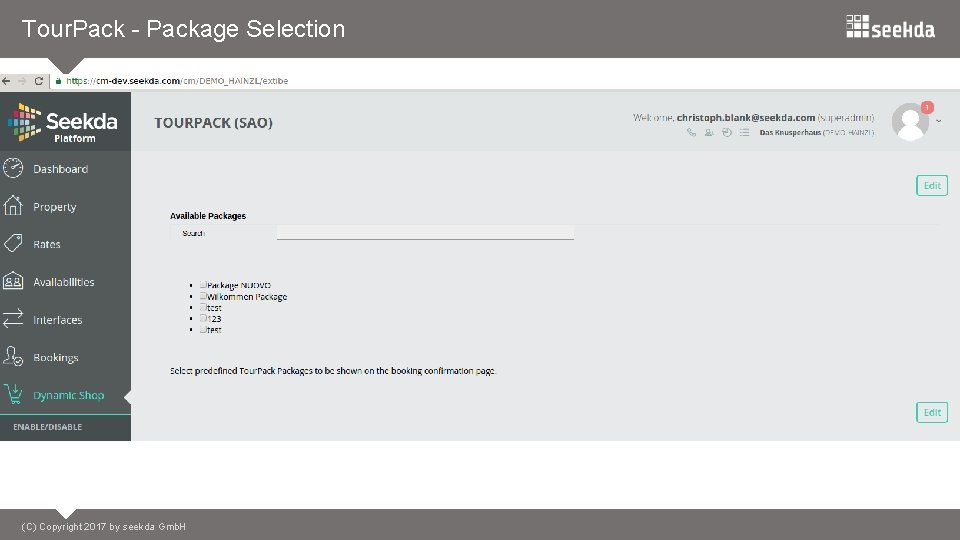 Tour. Pack - Package Selection (C) Copyright 2017 by seekda Gmb. H 