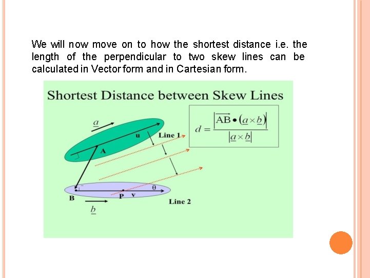 We will now move on to how the shortest distance i. e. the length We will now move on to how the shortest distance i. e. the length