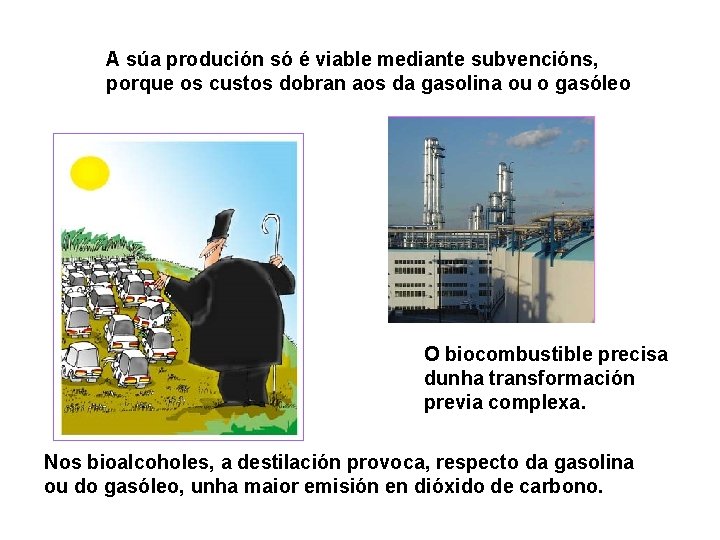 A súa produción só é viable mediante subvencións, porque os custos dobran aos da