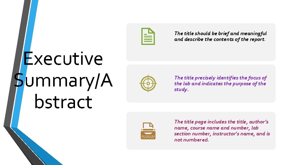 The title should be brief and meaningful and describe the contents of the report. The title should be brief and meaningful and describe the contents of the report.