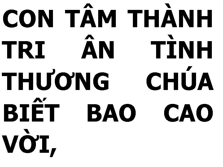 CON T M THÀNH TRI N TÌNH THƯƠNG CHÚA BIẾT BAO CAO VỜI, 