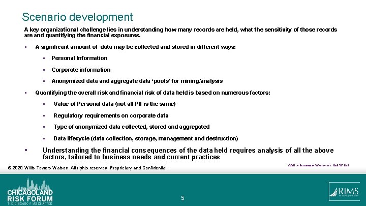 Scenario development A key organizational challenge lies in understanding how many records are held,