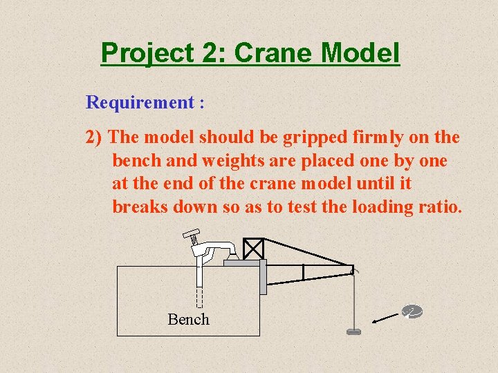 Project 2: Crane Model Requirement : 2) The model should be gripped firmly on