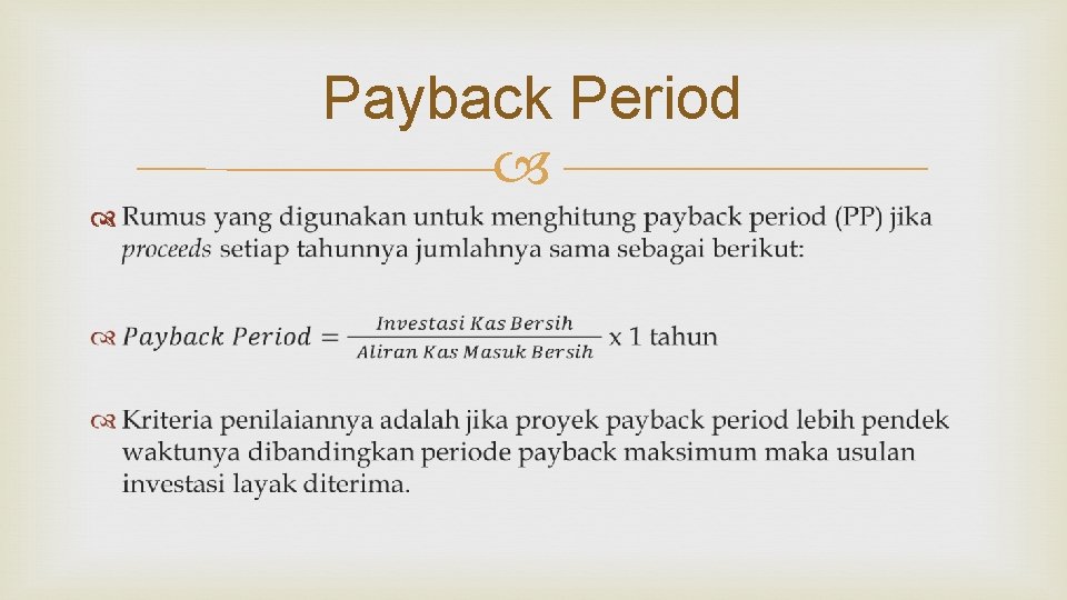 Payback Period 