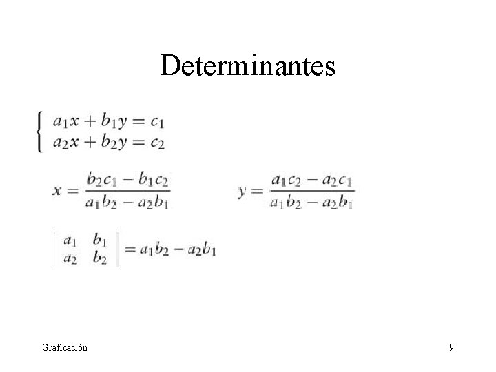 Determinantes Graficación 9 Determinantes Graficación 9