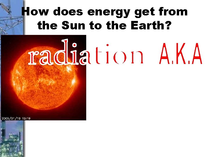 How does energy get from the Sun to the Earth? 