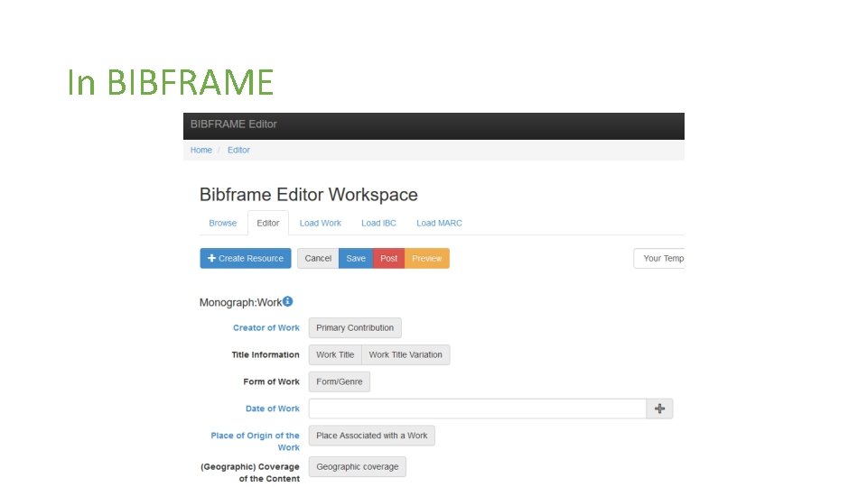 In BIBFRAME 