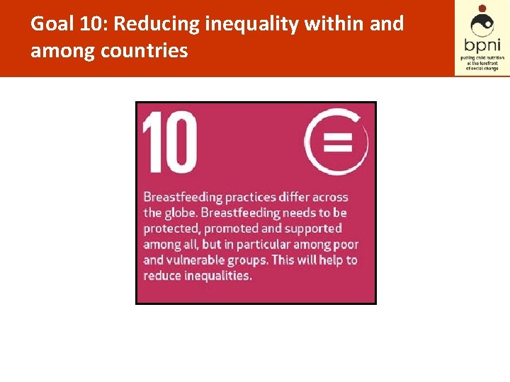 Goal 10: Reducing inequality within and among countries 