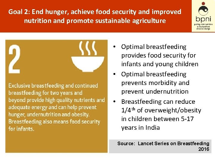 Goal 2: End hunger, achieve food security and improved nutrition and promote sustainable agriculture